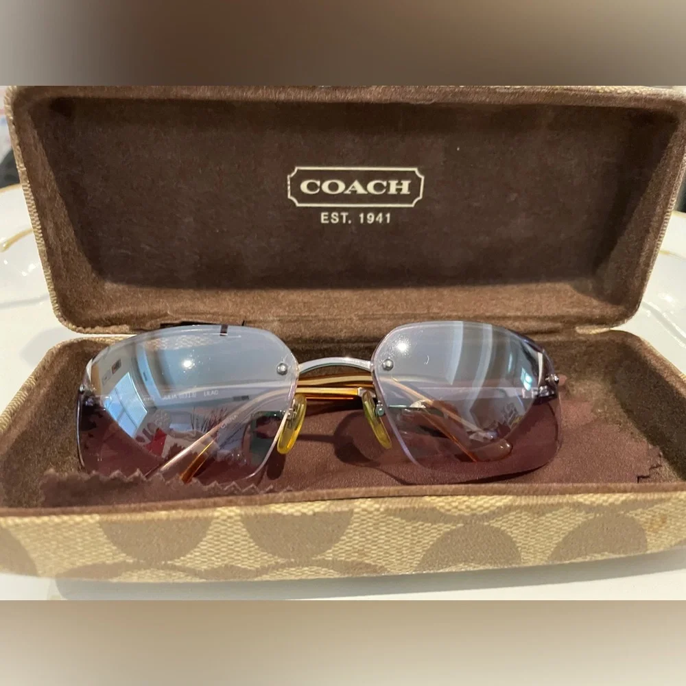 Coach Gold and Gray Sunglasses Rimless Design